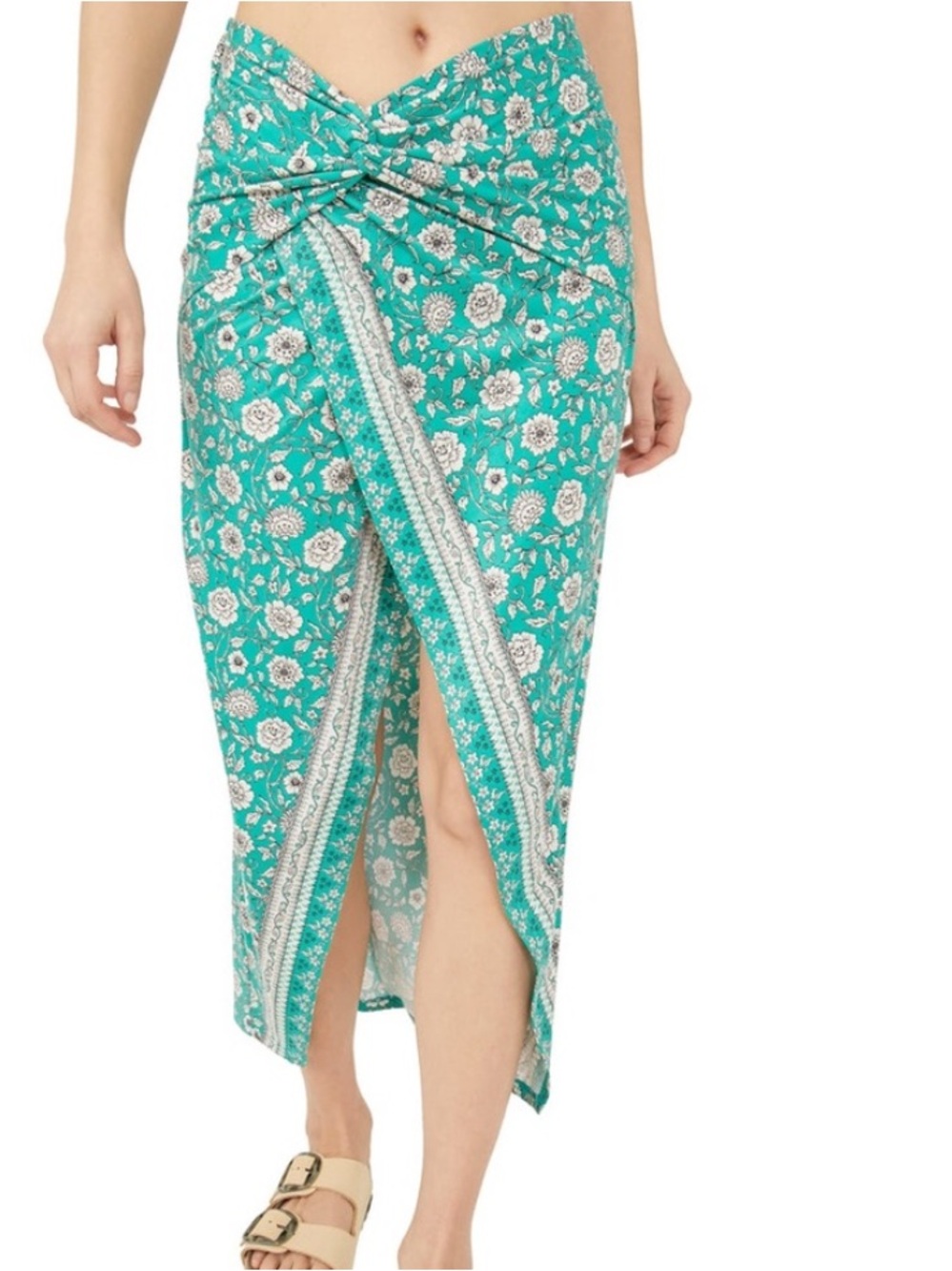 Free People Green Floral Skirt
